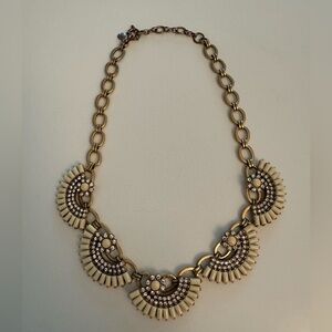 Vintage J.Crew Cream and Rhinestone Statement Necklace